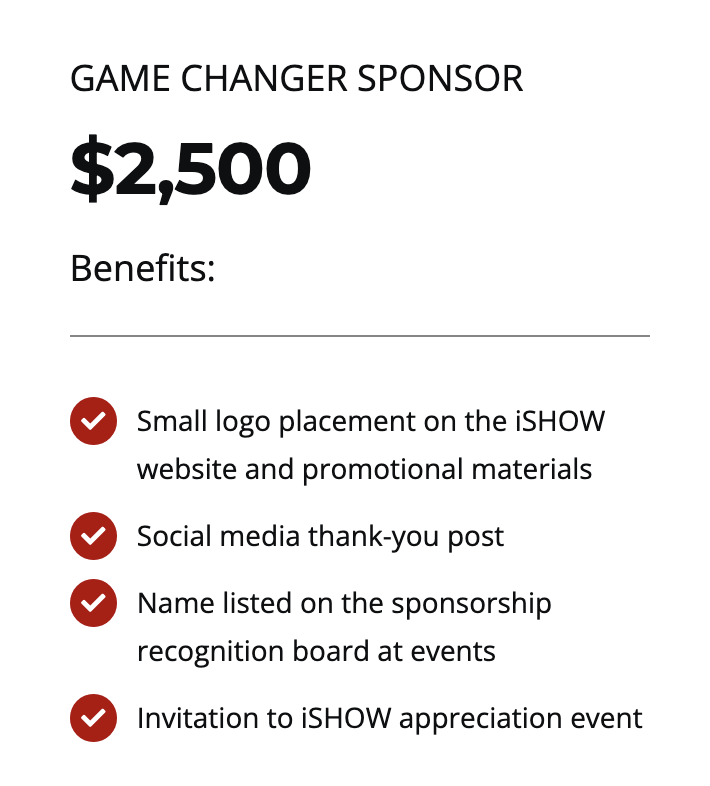 Game Changer Sponsorship