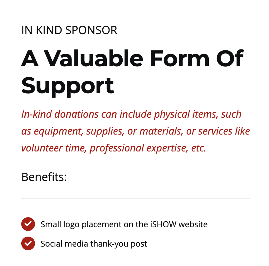 In-Kind Sponsorship